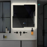 LED Spiegel Quadratisch | Touch-Schalter | Anti-Beschlag-Funktion | Neutralweißes Licht - Reyze Seria Edge Model 2